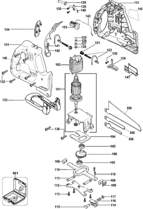 Default Diagram and Parts List for SC500K Type 4 Black and Decker Lawn Mower